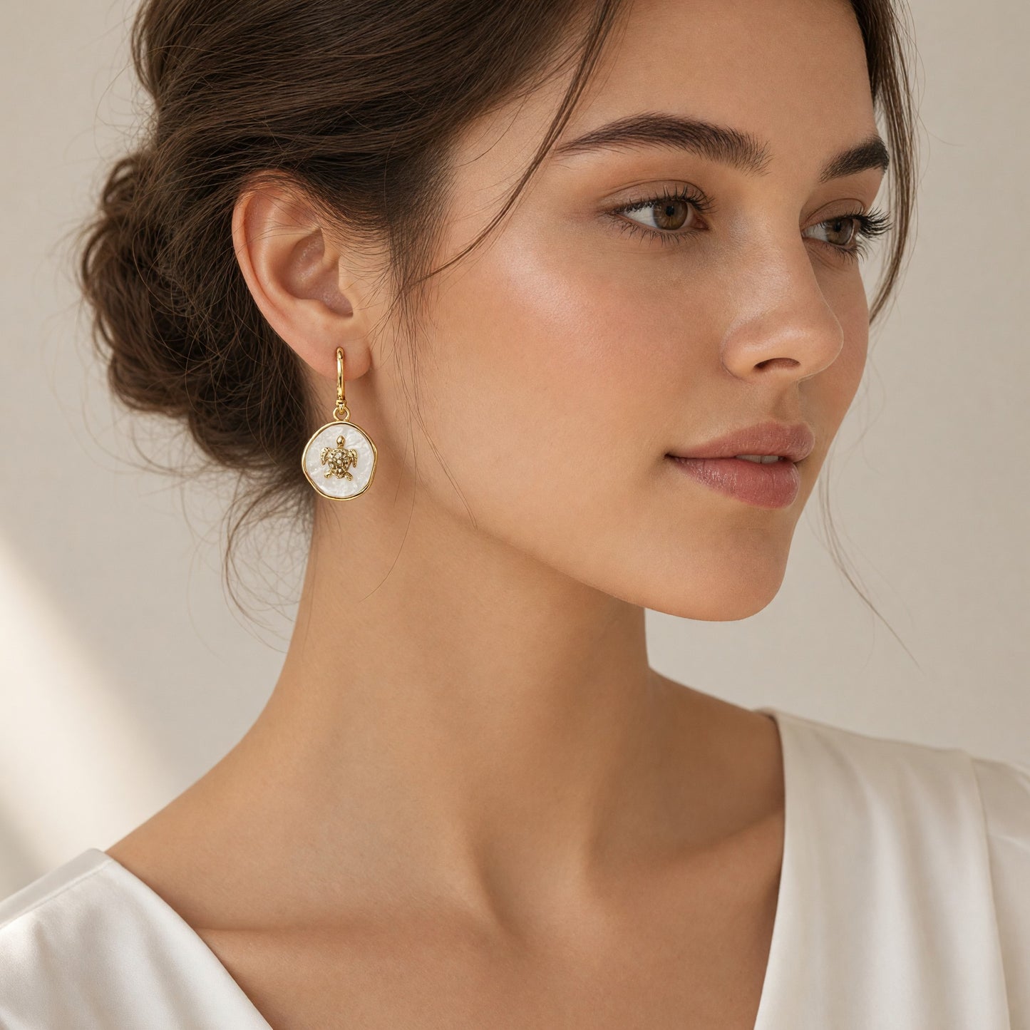 Gold Plated Turtle Hoop Earrings (ST1250)