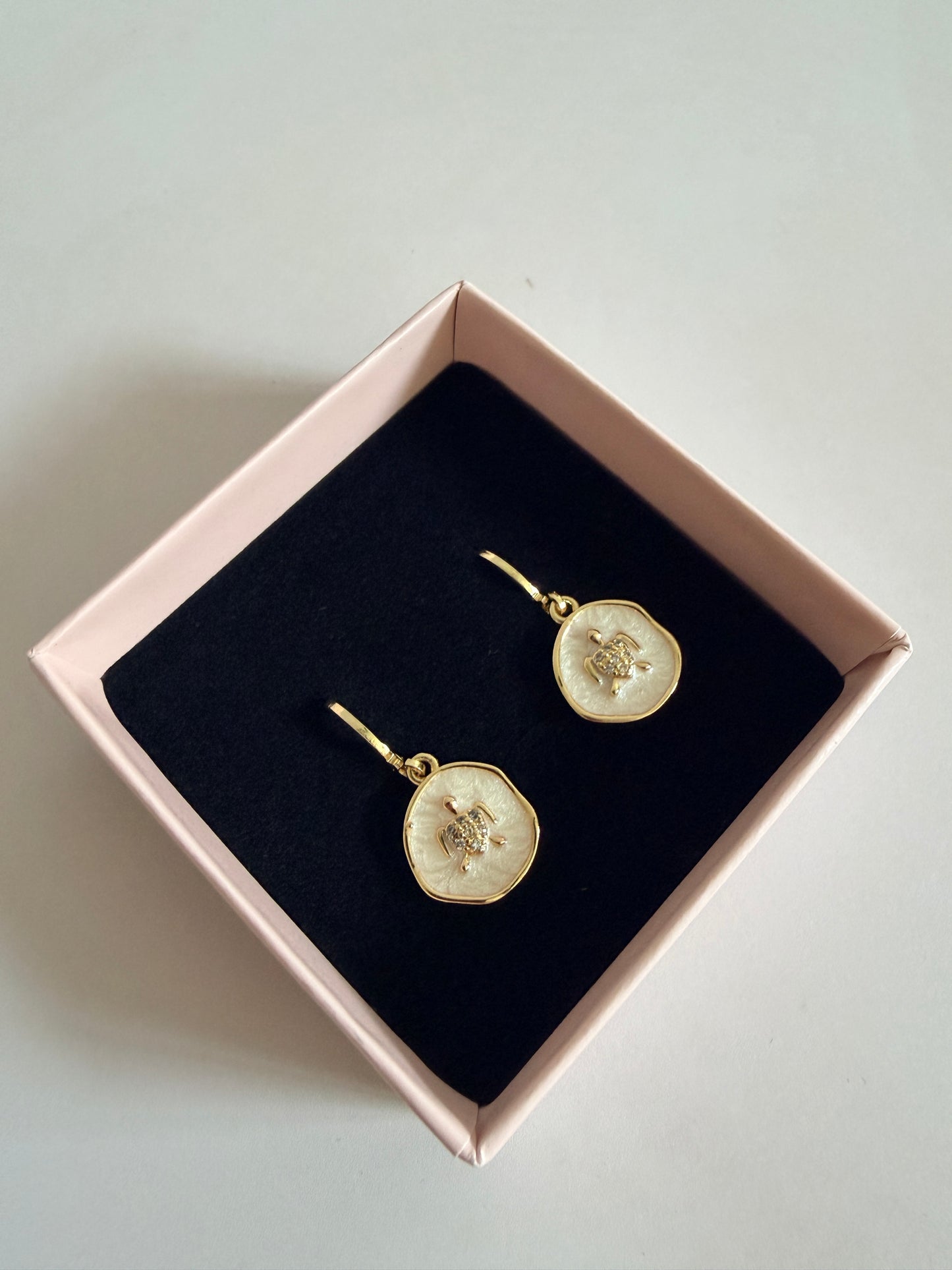 Gold Plated Turtle Hoop Earrings (ST1250)