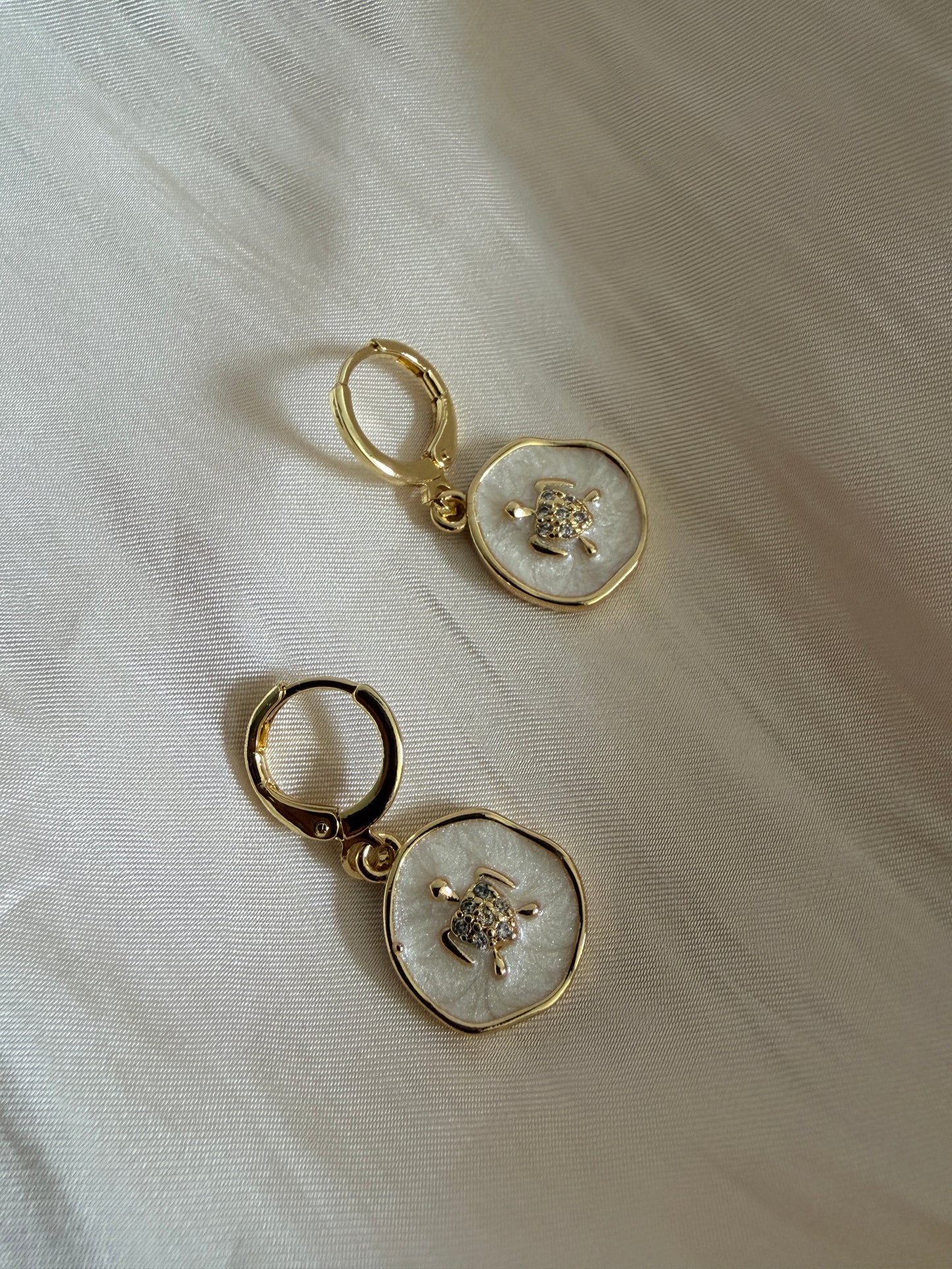 Gold Plated Turtle Hoop Earrings (ST1250)