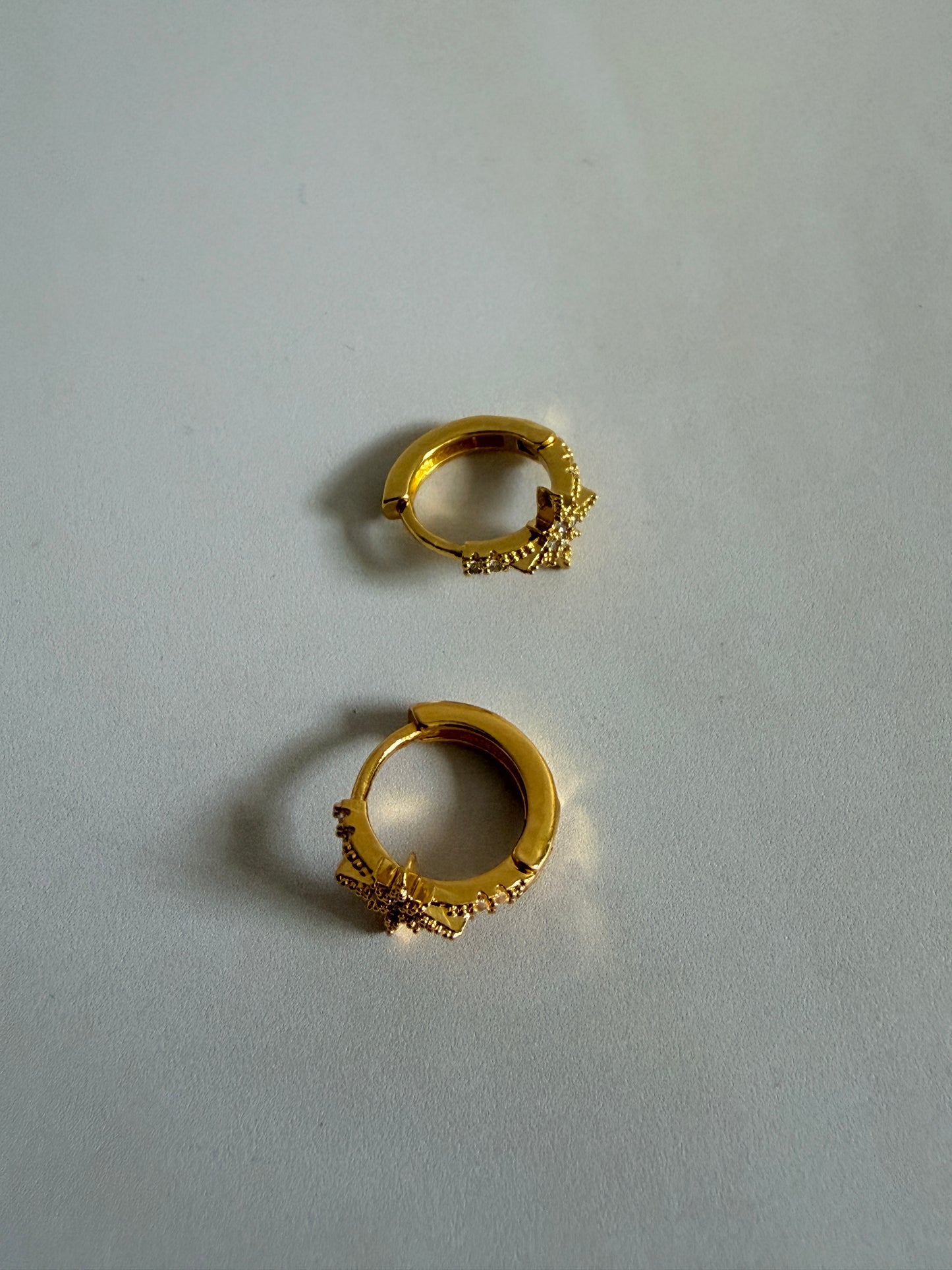 Gold Star Huggie Hoop Earrings (ST1252)