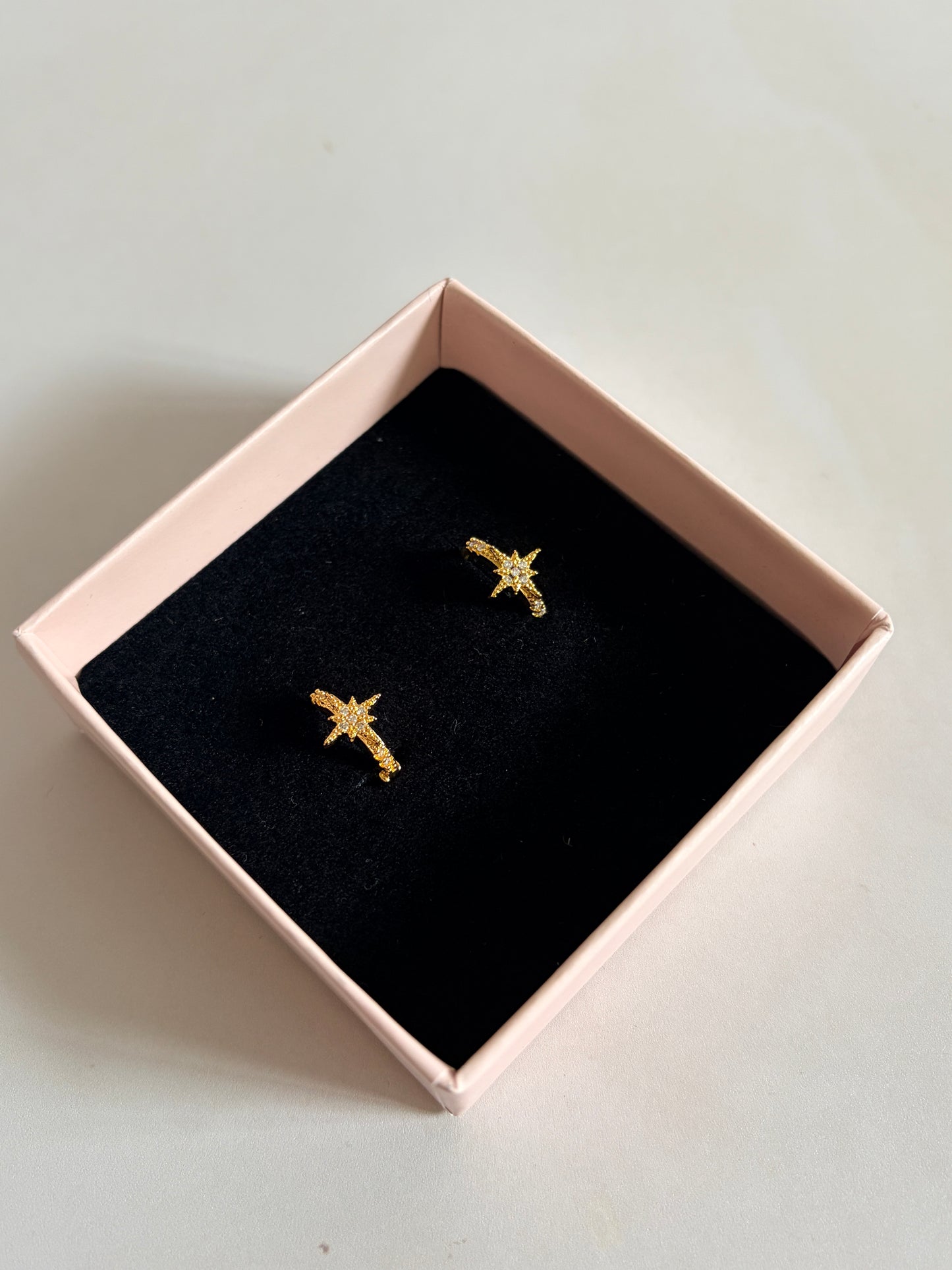 Gold Star Huggie Hoop Earrings (ST1252)