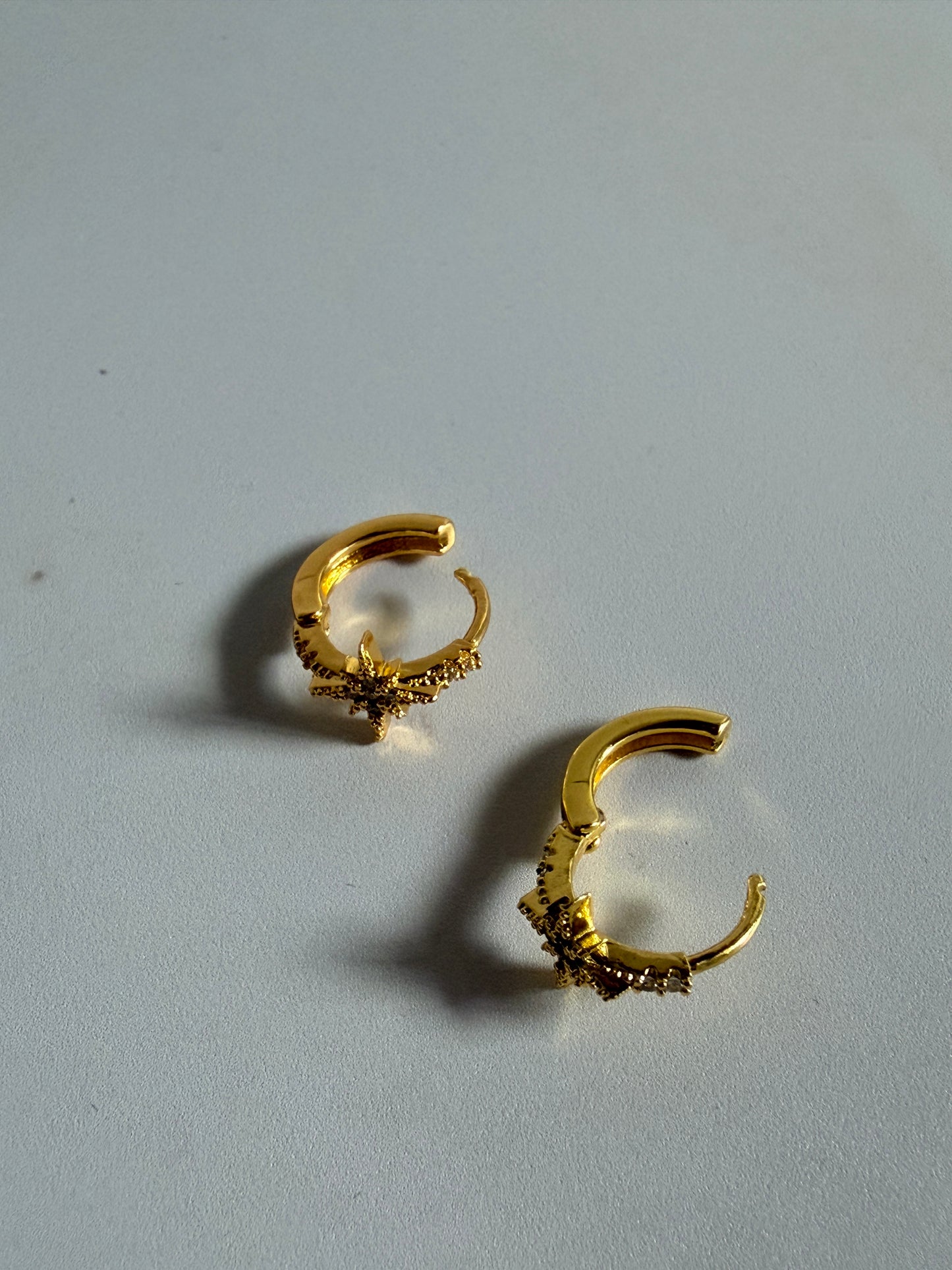 Gold Star Huggie Hoop Earrings (ST1252)