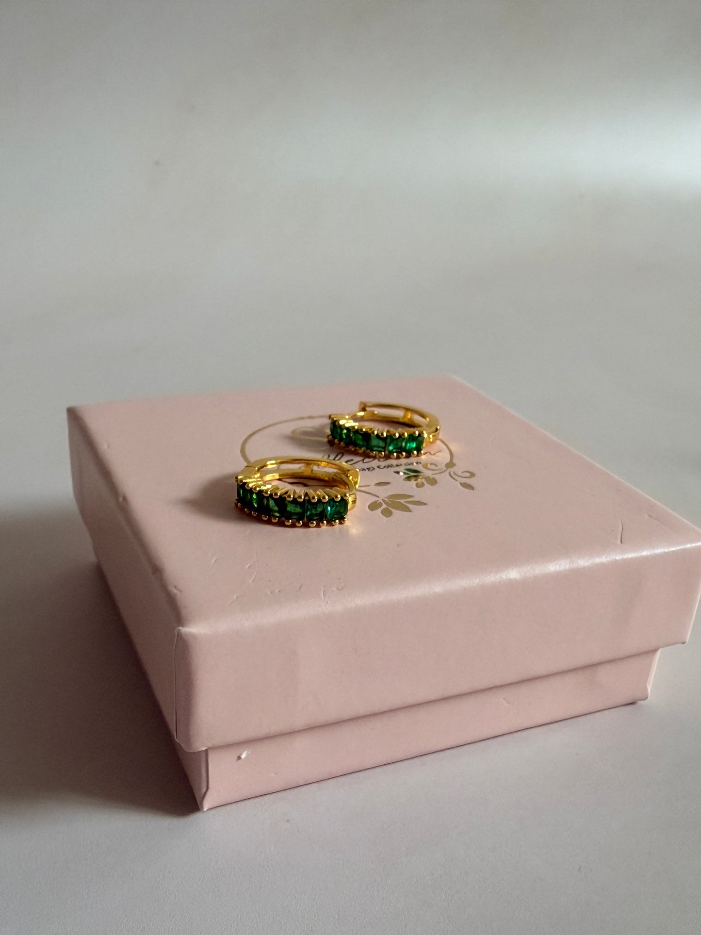 Green Gold Zircon Hoops (ST1253)