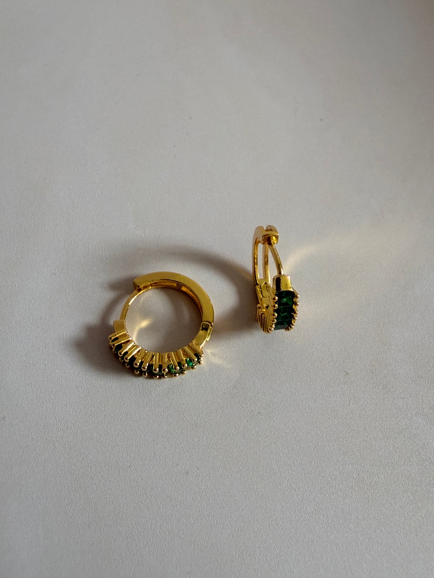 Green Gold Zircon Hoops (ST1253)