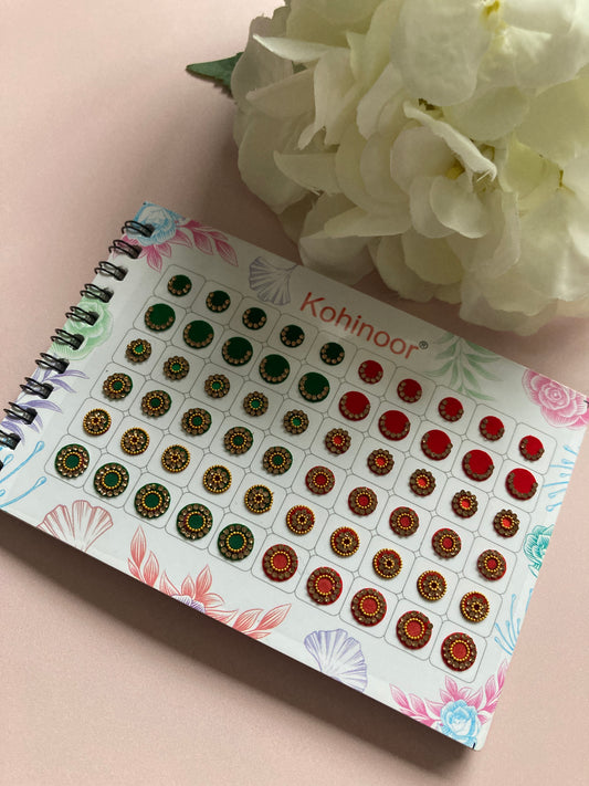 Antique Stone Colourful Velvet 5 Page 300 Bindi Booklet (ST1023)