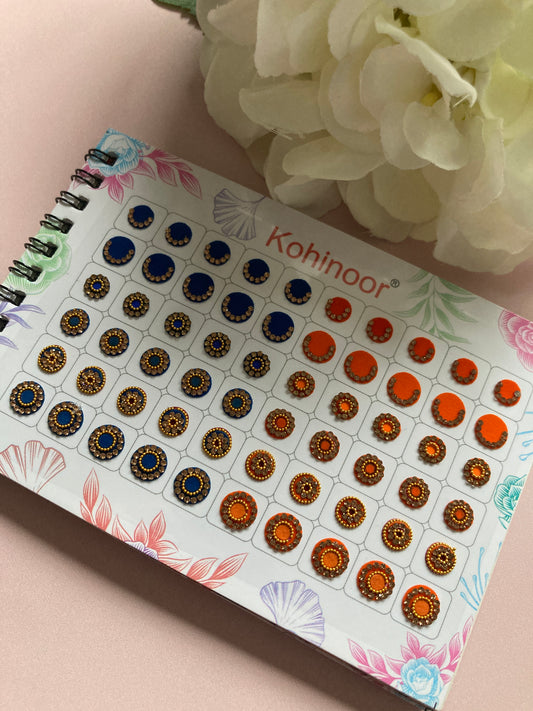 Antique Stone Colourful Velvet 5 Page 300 Bindi Booklet (ST1023)