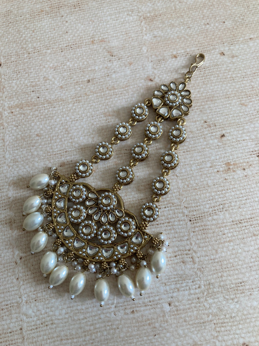 Chand Antique Gold Pearl Passa/Jhumar (ST1032)