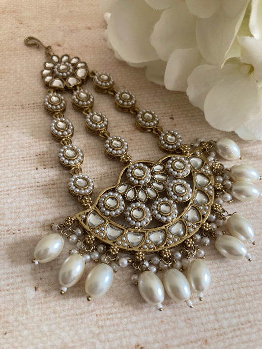 Chand Antique Gold Pearl Passa/Jhumar (ST1032)