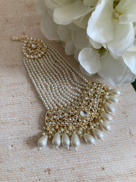 Rania Gold Plated Pearl Passa/Jhumar (ST1033)