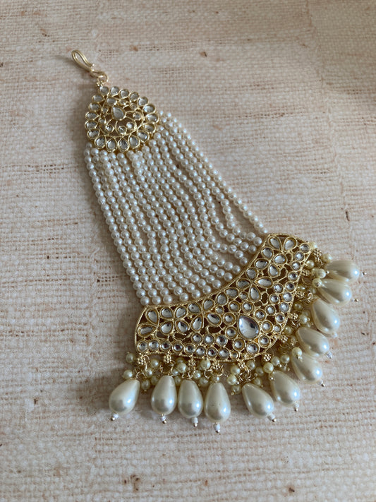 Rania Gold Plated Pearl Passa/Jhumar (ST1033)