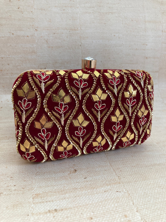 Agra Maroon Clutch (ST811)