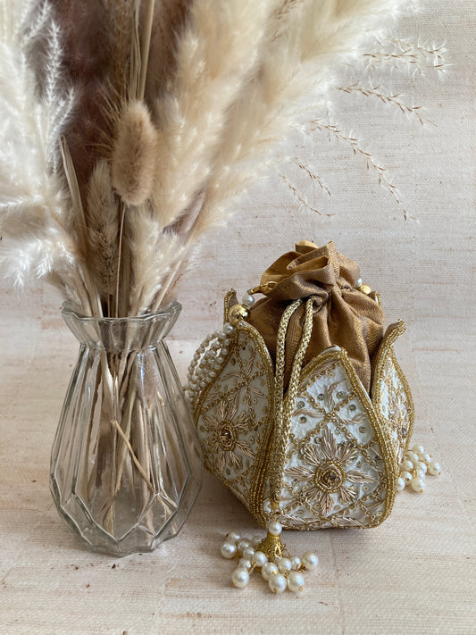 Liya (Potli Bag) (White) (ST809)