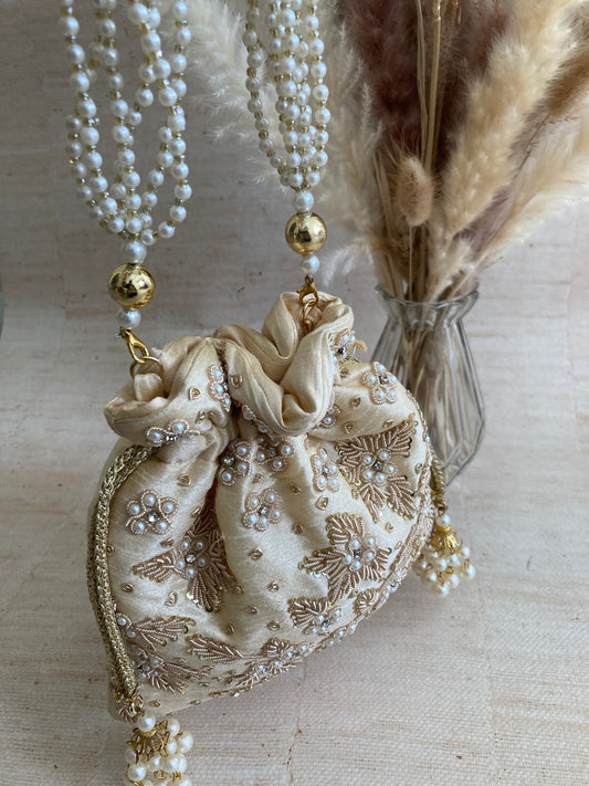 Simran Gold Pearl Potli Bag (ST810)