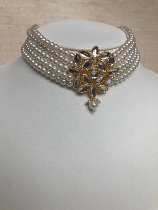 Nehchal 18K Gold Plated Kundan And Pearl Set (ST1048)