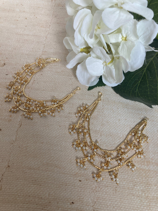 Gold Plated Pearl Ear Chains/Kaan Chain (ST1052)