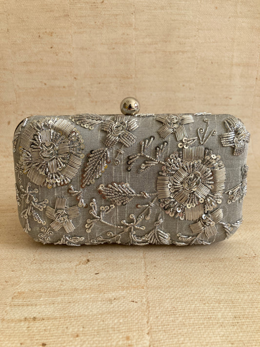 Elisa (Rectangular Clutch) (Grey) (ST1044)