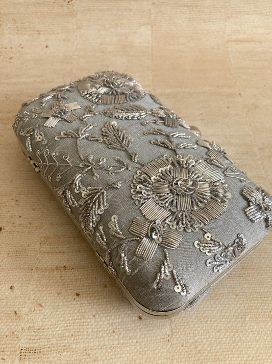 Elisa (Rectangular Clutch) (Grey) (ST1044)