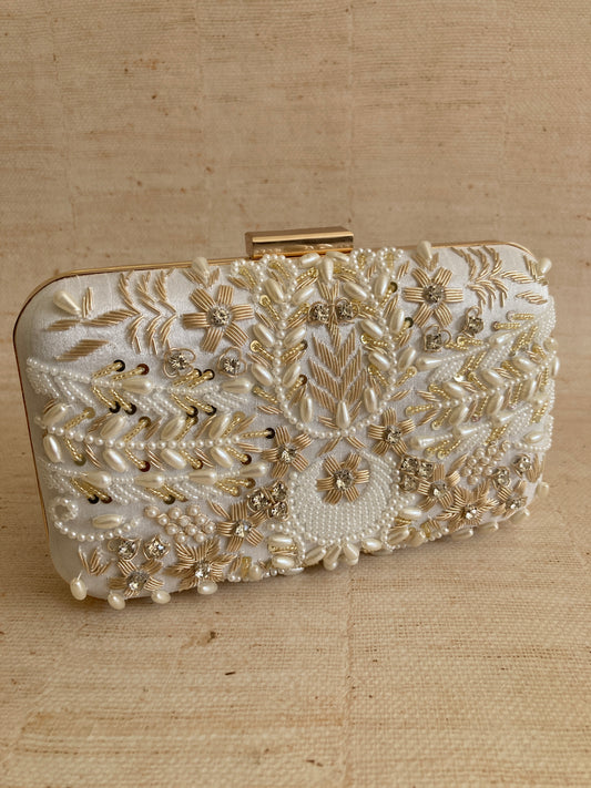 Cairo (Rectangular Clutch) (White) (ST920)