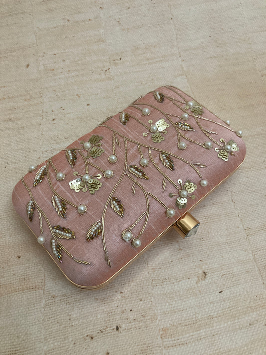 Mehreen Rectangular Clutch (Light Pink) (ST132)