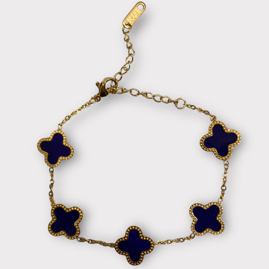 Buy Navy Gold Adina Clover Bracelet