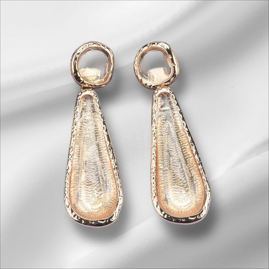 Geometric Resin Gold Dangle Earrings (ST992)