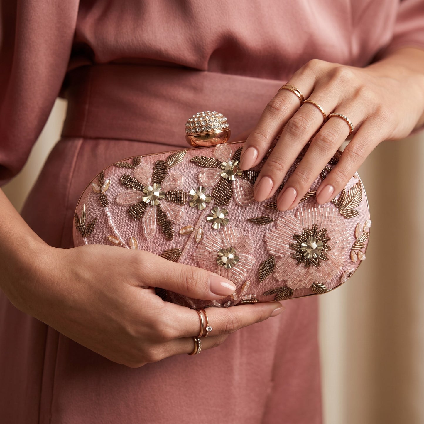 Isla Oval Pink Clutch (ST1204)