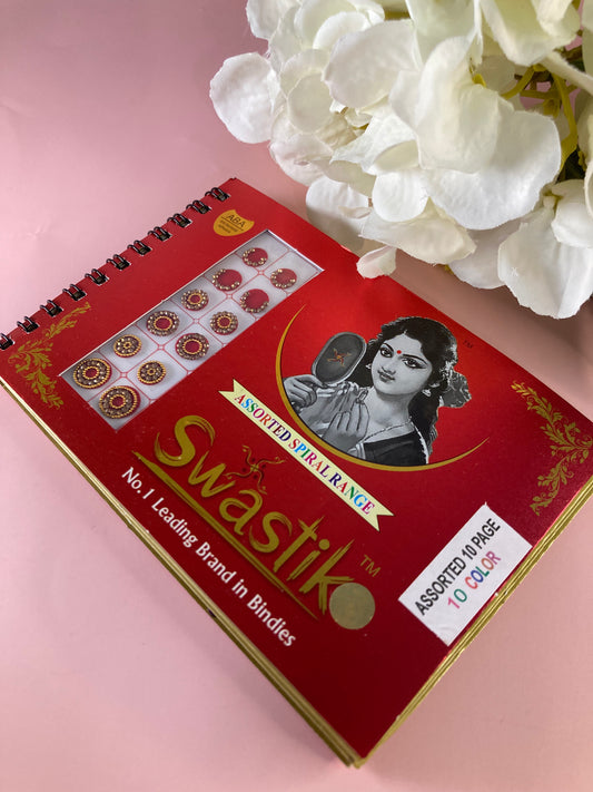 Bronze Stone Border Assorted Velvet 600 Bindi Booklet (ST703)