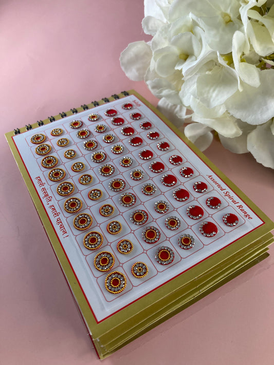 Silver Stone Border Assorted Velvet 600 Bindi Booklet (ST702)