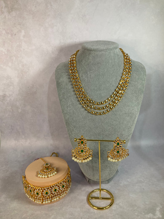Astha Gold Plated and Kundan Set (ST164) Emerald