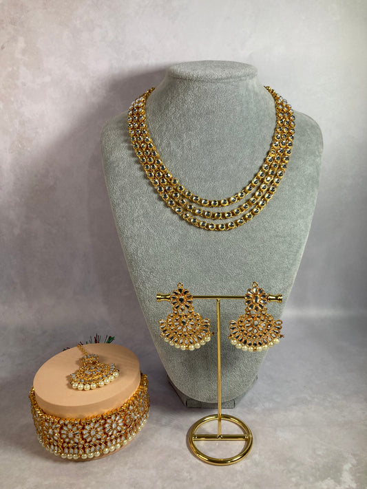 Astha Gold Plated and Kundan Set (ST164) White