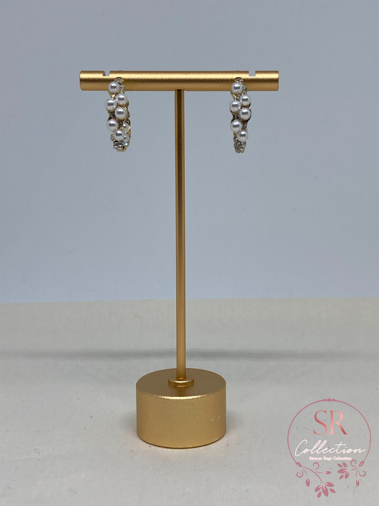 Astrid Small Pearl Hoop Earrings (ST054)