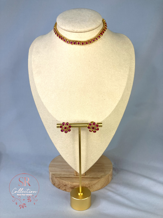 Sita Kundan Choker Set (ST104) (Pink)