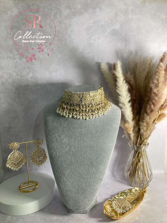 Maira Gold Plated Kundan Set (ST219) White