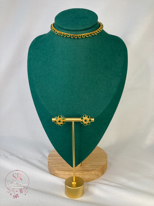 Sita Kundan Choker Set (ST104) (Emerald)