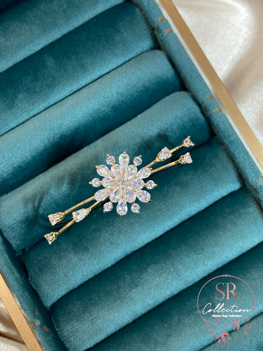 Zoey Flower Bangle (ST069) Gold