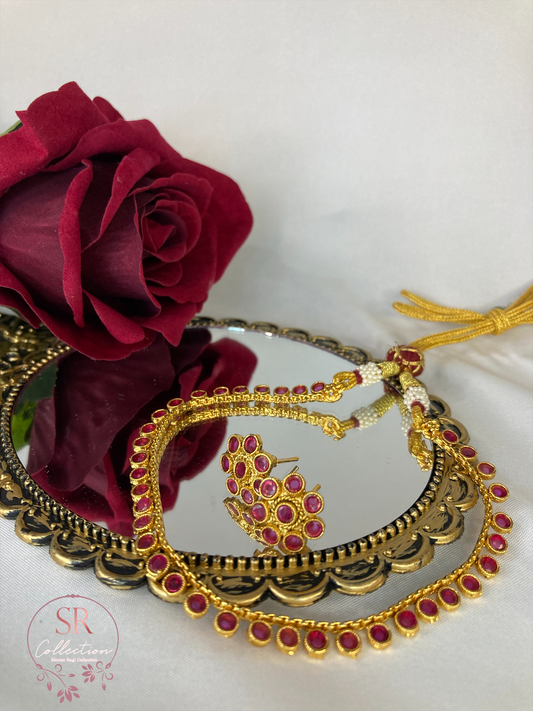 Sita Kundan Choker Set (ST104) (Pink)