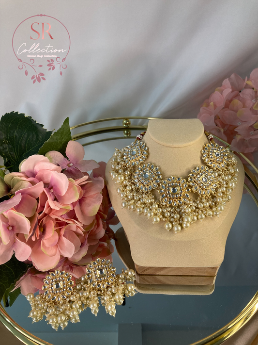 Sonia Kundan Choker Set (ST117) White