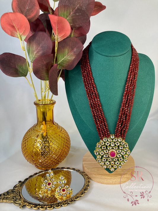 Neetu Long Mala Necklace (ST127) Maroon