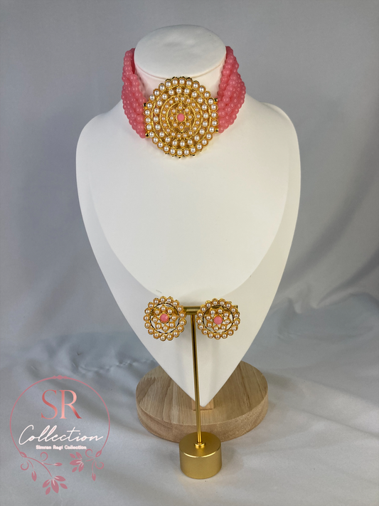 Punam Mala Choker Set (ST179) Pink