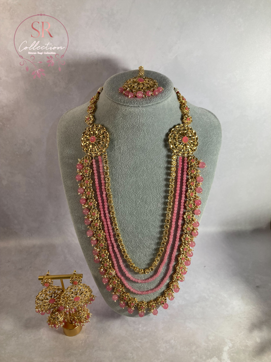 Chandni Long Layered Kundan Beaded Set (ST156)