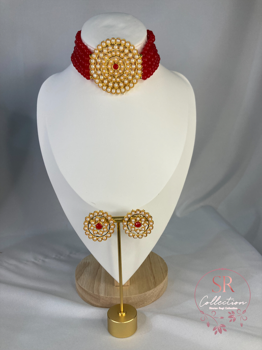 Punam Mala Choker Set (ST179) Red