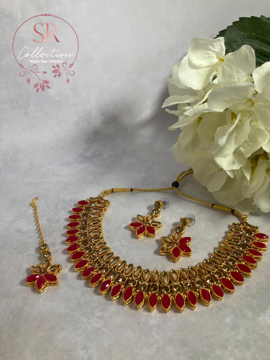 Chaya Gold Plated Kundan Choker Set (ST167) Pink
