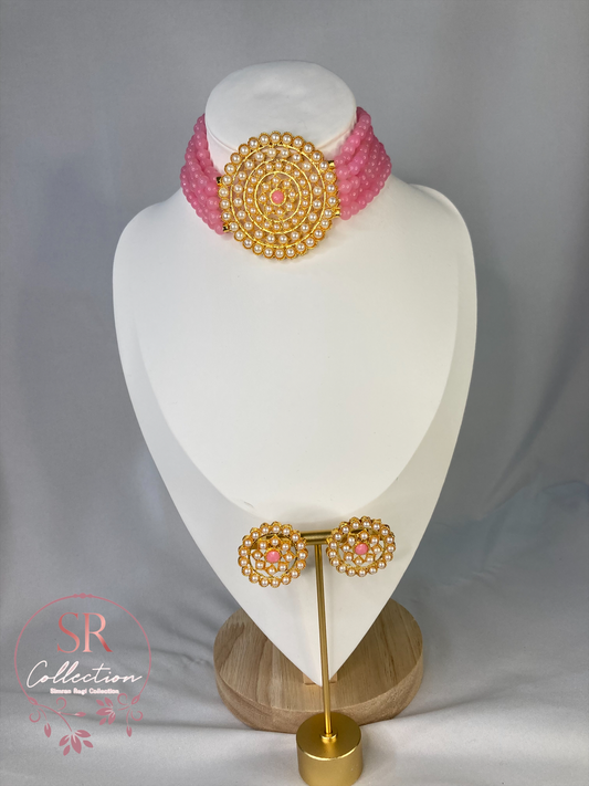 Aishwariya Mala Choker Set (ST126) Pink
