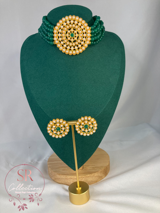 Punam Mala Choker Set (ST179) Emerald
