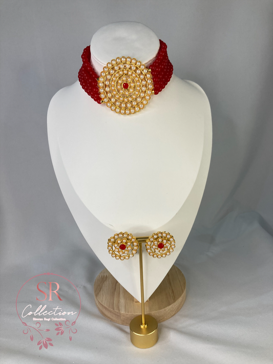 Aishwariya Mala Choker Set (ST126) Red