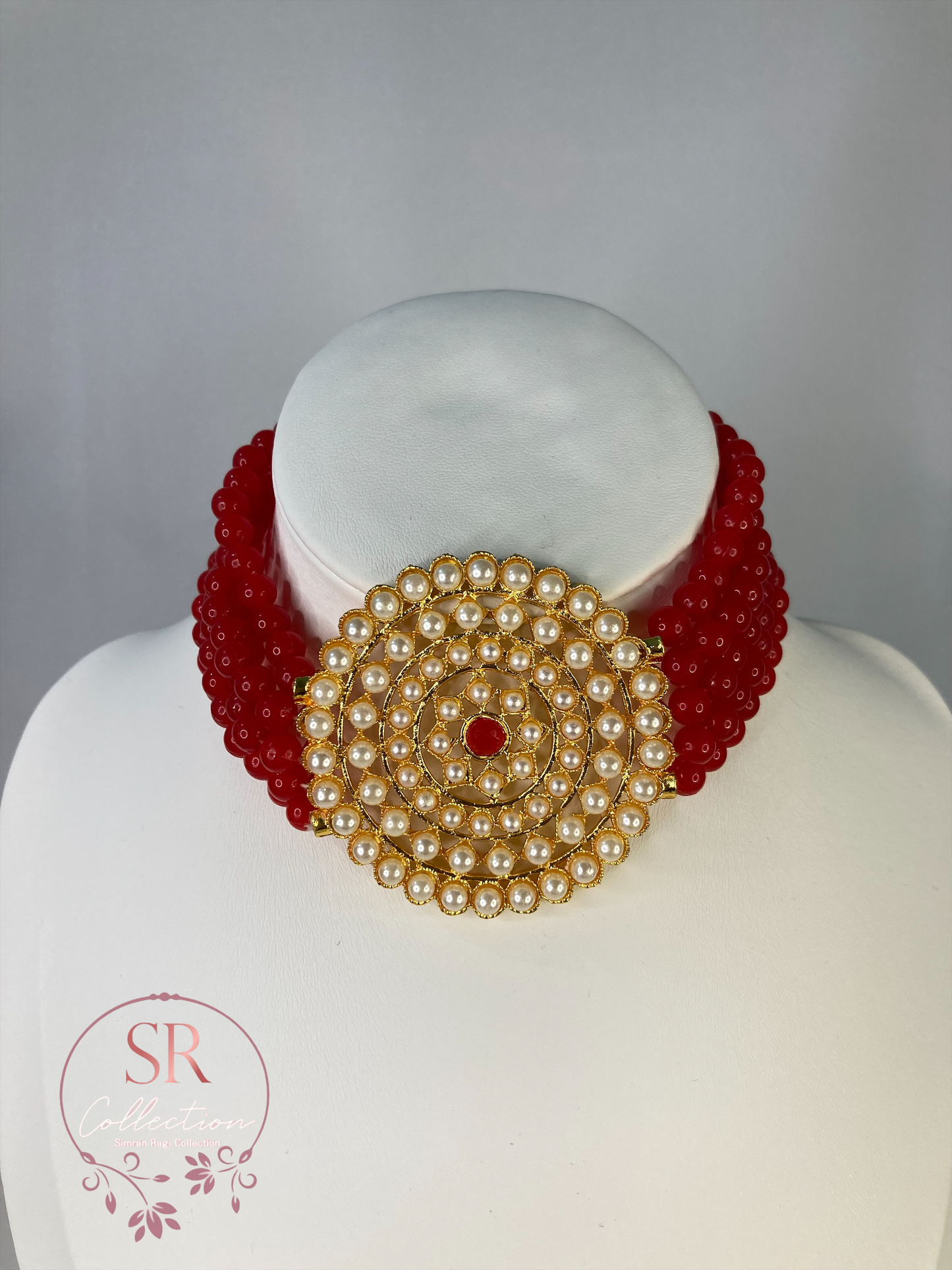 Aishwariya Mala Choker Set (ST126) Red